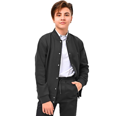 Жакет бомбер школьный для мальчика Cegisa 5022 черный 1 Жакет бомбер школьный для мальчика Cegisa 5022 черный 1